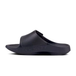 'OOFOS' Unisex OOahh Sport Flex Sandal - Black Matte -Merel Shoes Shop 1550BLKMATTE shot4 1024x1024@2x
