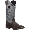 'Laredo' Men's 13" Taylor Western Square Toe - Chocolate / Blue -Merel Shoes Shop 7916 1 2 1024x1024@2x