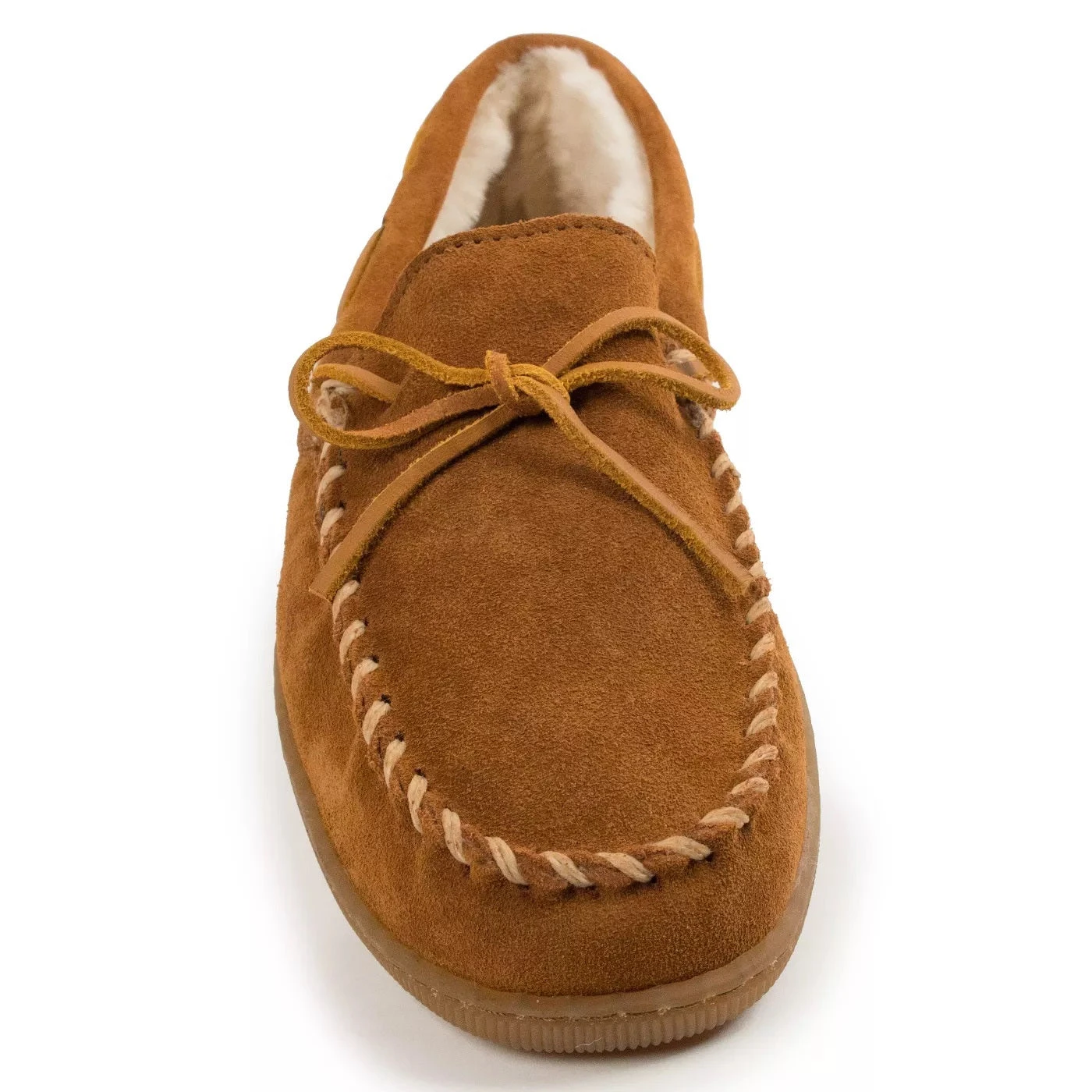 'Minnetonka' Men's Pile Lined Hardsole Moc Slipper - Tan 4 'Minnetonka' Men's Pile Lined Hardsole Moc Slipper - Tan - Image 2