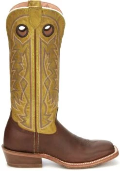 'Tony Lama' Men's 15" Fairview Buckaroo Western Square Toe - Brown / Moss Green