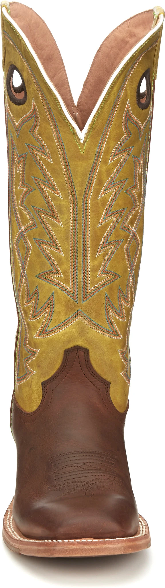 'Tony Lama' Men's 15" Fairview Buckaroo Western Square Toe - Brown / Moss Green 6 'Tony Lama' Men's 15" Fairview Buckaroo Western Square Toe - Brown / Moss Green - Image 4